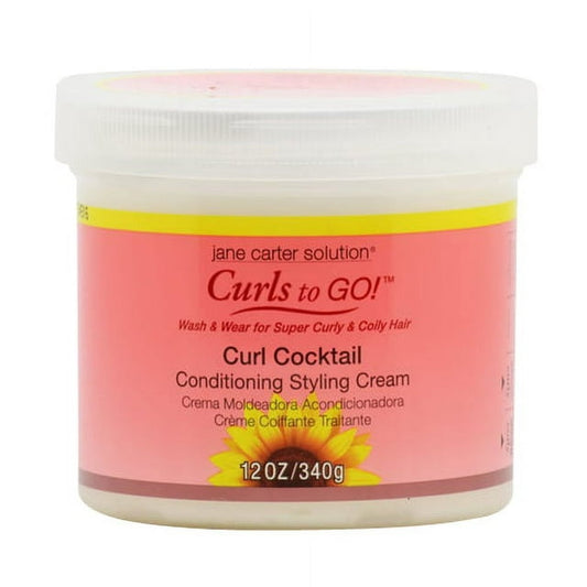 JANE CARTER CURLS TO GO CURL COCKTAIL CONDITIONING STYLING CREAM 12oz