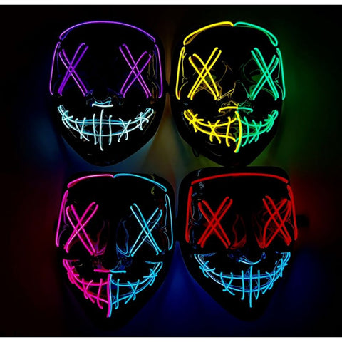 NEON LIGHT CLOWN MASK (MIXED COLOR)