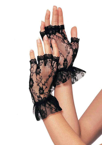 Fingerless Lace Ruffle Gloves