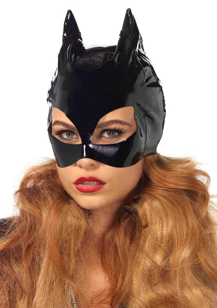 Wet Look Vinyl Catwoman Costume Mask