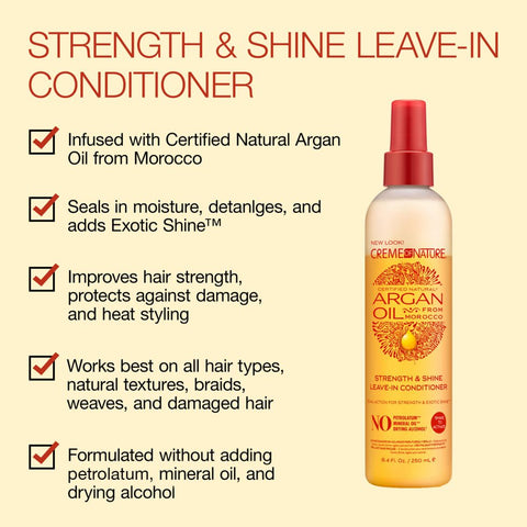 CREME OF NATURE STRENGTH&SHINE LEAVE-IN CONDITIONER 8.4OZ