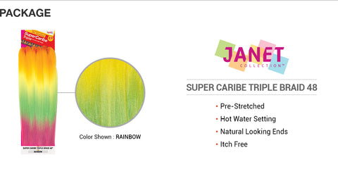 JANET SUPER CARIBE TRIPLE BRAID 48" (3PCS)