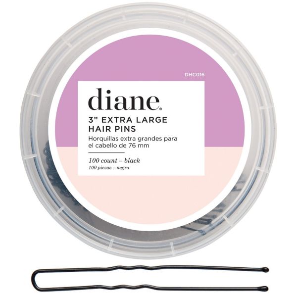 DIANE HAIR PINS 3IN BLACK 100CT BIN DHC016