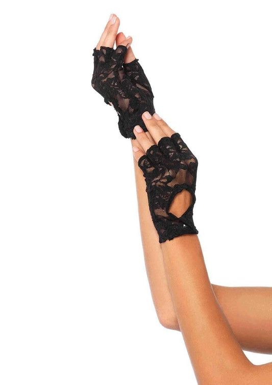 LACE KEYHOLD FINGERLESS GLOVES O/S