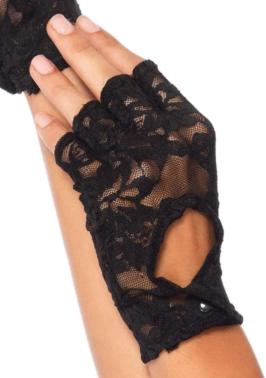 LACE KEYHOLD FINGERLESS GLOVES O/S